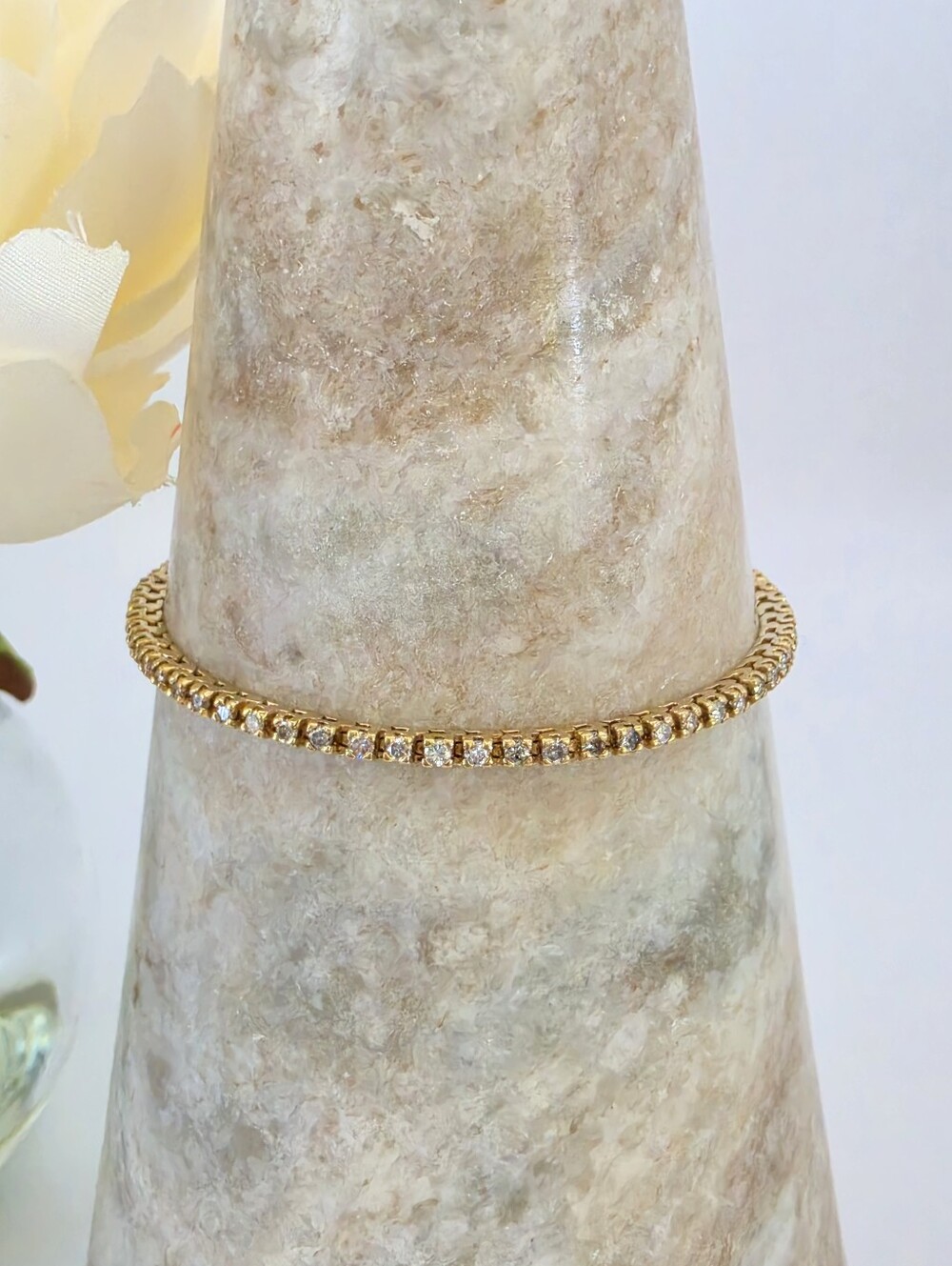 14k Yellow Gold Diamond Tennis Bracelet